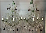 Vintage French Crystal Green Brass Chandelier Louis Xv Style 27X36 Fruit 5 Lite. Fixed Price $1400.00.
