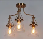 Lnc Auisre 3 Light Plated Brass With Classic Bell Seeded Glass Shades. Fixed Price $99.99.