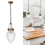 Oiyio Vintage Brass Pendant Light Clear Glass Farmhouse Kitchen Island Fixture. Fixed Price $63.40.