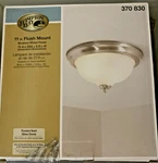 Hampton Bay 11" 2-LIGHT Brushed Nickel Flush Mount 370830. Fixed Price $19.99.