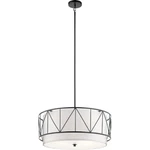 Kichler Birkleigh 11.5" 4 Light Pendant With Satin Etched Glass, Black - 52072BK. Fixed Price $519.99.