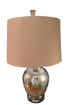 Contemporary Uttermost Mercury Glass Lucite Base Shade & Original Finial Lamp. Fixed Price $250.00.