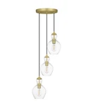 Bakerston 3-LIGHT Brushed Brass Hanging Pendant With Clear Glass Shades. Fixed Price $99.99.
