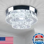 Diisunbihuo Modern Crystal Flush Mount Chandelier Two Layers. Fixed Price $84.06.