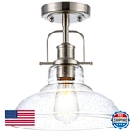 Zlepmlla Modern Flush Mount Ceiling Light Brushed Nickel Clear Glass Shade. Fixed Price $79.29.