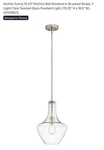 Kichler Everly 15.25 In. 1-LIGHT Brushed Nickel Shaded Kitchen Bell Pendant. Fixed Price $70.00.
