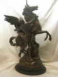 Perseus & Pegasus Lamp Emile-louis Picault Antique Metal Sculpture Reproduction. Fixed Price $1056.00.