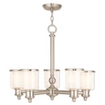 Livex Middlebush 5-LT Chandelier, Nickel/clear Outside/opal Inside 40205-91. Fixed Price $835.96.