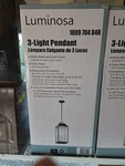 Luminosa 9 In. W 3-LIGHT Matte Black Finish Clear Glass Lantern Pendant. Fixed Price $85.00.