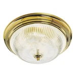 Design House Ribbed Glass Ceiling Stainless Steel Fixture-polished Brass 3 Light. Fixed Price $77.00.