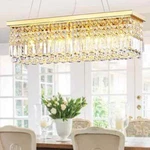 Sefinn Four 5-LIGHT Rectangle Gold Chandelier With K9 Crystals T8064-5G. Fixed Price $171.99.