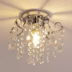 Small Crystal Chandelier,flush Mount-modern Mini Ceiling Light Fixture For Ha.... Fixed Price $44.09.