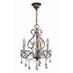 World Imports Grace Collection 3-LIGHT Antique Gold Indoor Chandelier. Fixed Price $67.99.