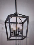 Tinhon Modern Black 4-LIGHT Geometric Pendant With Open Cage Design. Fixed Price $56.95.