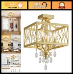 Elegant Crystal Semi Flush Mount Ceiling 4-LIGHT Modern Fixture For Entr. Fixed Price $59.99.