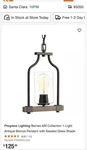 Progress Lighting Barnes Mill 1-LIGHT Mini-pendant # P500056-020 Farm/rustic. Fixed Price $39.99.