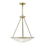 Livex Newburgh 3 Light Pendant Chandelier, Brass/white Alabaster 4826-01. Fixed Price $353.96.