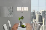 Home Decorators 5-LIGHT Modern Chandelier Brushed Nickel Finish With Glass Shade. Fixed Price $63.71.