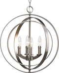4-LIGHT Foyer Pendant, Equinox Collection, Indoor, P3827-126, Burnished Silver. Fixed Price $223.99.