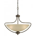 Cal Lighting Romano Rust 3-LIGHT Pendant, Bone Glass Round Shade, Hardwired. Fixed Price $36.95.