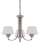 Nuvo Ludlow Light Brushed Nickel Etched Opal Glass Chandelier Orig $300. Fixed Price $83.99.