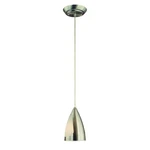 Hampton Bay 1-LIGHT Brushed Steel Hanging Mini Pendant. Fixed Price $19.99.