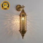 Turkish Moroccan Wall Sconce Lamp Vintage Hand Carved Metal Light 24HEIGHT. Fixed Price $247.34.