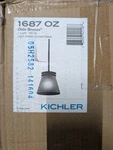 Kichler Hendrik 1687OZ 8.75 In. 1-LIGHT Olde Bronze Pendant W/etched Glass. Fixed Price $120.00.