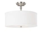 Capital Lighting 3923-480 Nickel Loft 3-LIGHT Semi-flush Ceiling Fixture. Fixed Price $214.00.