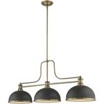 Z-lite 725-3HBR-D12BRZ+HBR Melange Billiard Light Heritage Brass. Fixed Price $841.50.