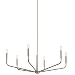 Kichler 52719 Madden 6 Light 38"W Taper Candle Style Chandelier - Nickel. Fixed Price $314.97.