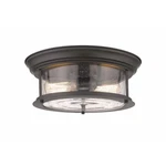 Zlite Light Flush Mount 727F13BRZ Clear Seedy 14". Fixed Price $83.00.