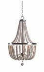 Kenroy Home Dumas 3-LIGHT Brushed Steel Wood Bead Chandelier 93131. Fixed Price $115.00.