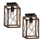 2 Pack Semi Flush Mount Farmhouse Ceiling Lights,small Vintage Lighti.... Fixed Price $57.52.