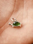 Fine Sterling Silver Emerald Shell Turtle Tortoise Pendant Charm 925. Fixed Price $15.99.