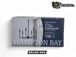 Hampton Bay Highgate 6-LIGHT Matte Black Chandelier Without Glass Shade. Fixed Price $63.98.