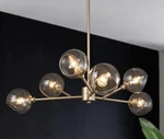 Lnc 6-LIGHT Modern Mid-century Gold Dining Room Chandelier, Kitchen Island Flush. Fixed Price $55.00.