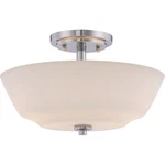 Nuvo Willow 2 Light Semi Flush Fixture W/ White Glass, Polished Nickel 60-5806. Fixed Price $124.99.
