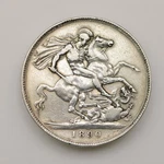 1890 Queen Victoria Crown Jubilee Head St George Reverse Light Toning Id: 148. Fixed Price $181.66.