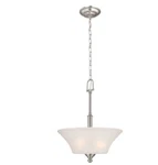 Commercial Electric 3LIGHT Brushed Nickel Pendant/frosted Glass Shade Free Ship!. Fixed Price $45.99.