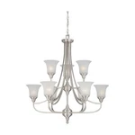 Nuvo 60-4149 Surrey Light Two Tier Chandelier Nickel Finish. Fixed Price $399.99.