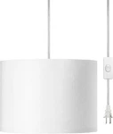 Hanging Pendant Light With Plug Wall On/off Switch 15FT Cord Fabric Sha. Fixed Price $16.73.