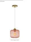 River Of Goods Hadley 8 In. 1-LIGHT Gold Pendant With Pink Glass Shade New. Fixed Price $49.99.