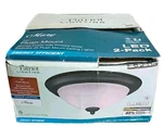 Patriot Lighting 13" Flush Mount Ceiling Lights Bronze Finish Frosted Glass 2 Pk. Fixed Price $29.15.