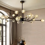 Modern Sputnik Chandelier 43" Led Ceiling Light Cut Crystal Pendant Black. Fixed Price $233.99.
