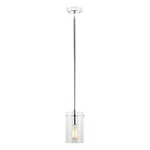 Effimero Medium Hanging Pendant Light Chrome W/clear Glass Linea P313-PC. Fixed Price $59.99.