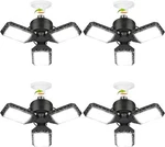 4 Pack Led Garage Lights, 60W Deformable Ceiling 8000LM 3 Panels. Fixed Price $42.52.