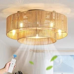 Ainqiant 20 Inch Boho Caged Ceiling Fans With Lights Flush Mount, Layered Rat.... Fixed Price $194.32.