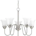 Progress Lighting Classic 5-LIGHT Brushed Nickel Etched Glass Chandelier. Fixed Price $53.99.