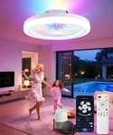 2-IN-1 Low Profile Ceiling Fan With Light, 19.9" Caged Safety Design For Kids.... Fixed Price $117.78.
